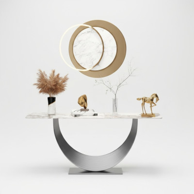 Console designer luxury modern console table stainless steel design silver