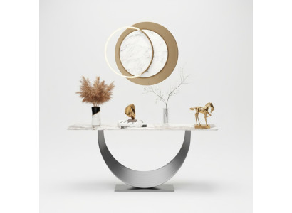 Console designer luxury modern console table stainless steel design silver