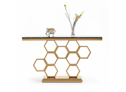 Console table stainless steel gold living room furniture consoles 140cm new