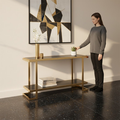Living room console table modern luxury stainless steel table console gold