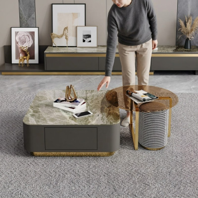 Living room furniture luxury gray coffee table design table coffee tables new