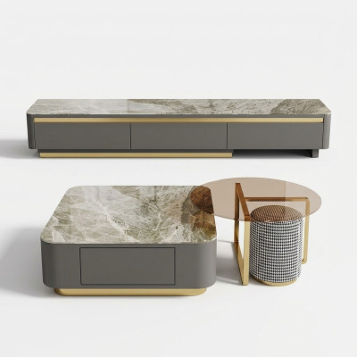 Living room furniture luxury gray coffee table design table coffee tables new
