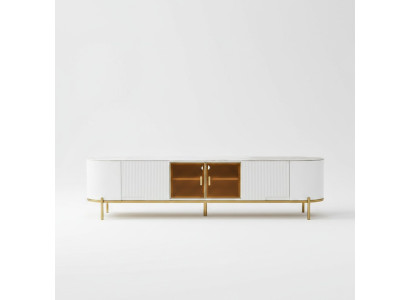 Luxury TV Lowboard TV Stand Sideboard Living Room Wood White Modern
