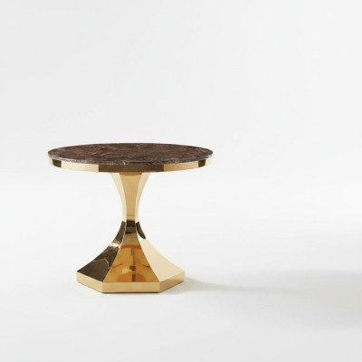 Dining table furniture luxury wood modern stainless steel living room design new gold