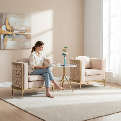 Round coffee table side table designer table living room