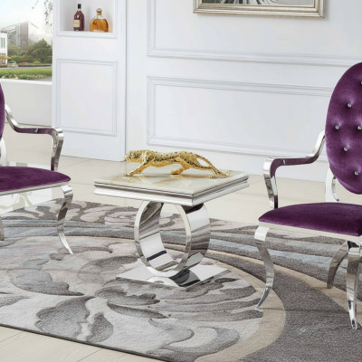 Coffee table design style silver table living room modern furniture stainless steel