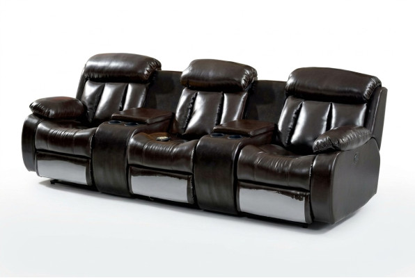 Elaborate living room sofa 3-seater living room furniture deluxe sofa brown
