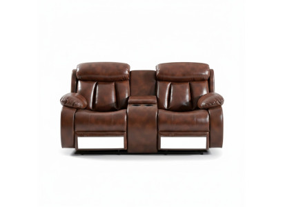 2-seater sofa couch upholstery designer relax function living room brown new