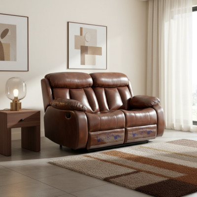 Sofa 2-seater design upholstery modern leather fabric living room two-seater
