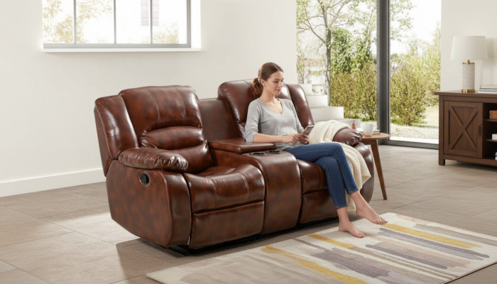 Sofa 2 Seater Design Sofas Upholstery Couches Relax Brown Living Room