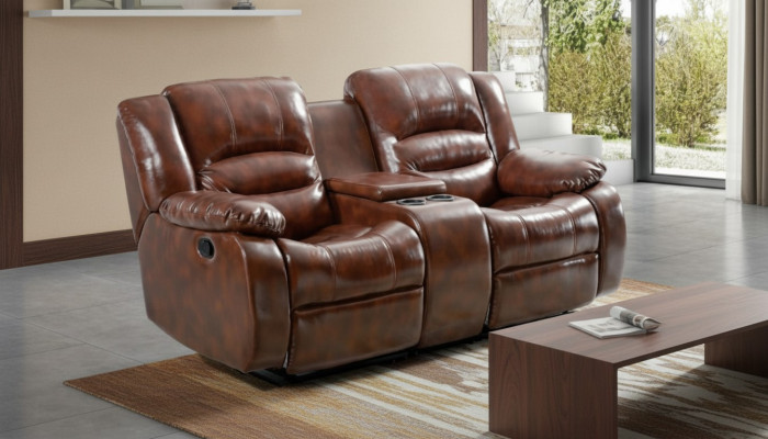 Sofa 2 Seater Design Sofas Upholstery Couches Relax Brown Living Room