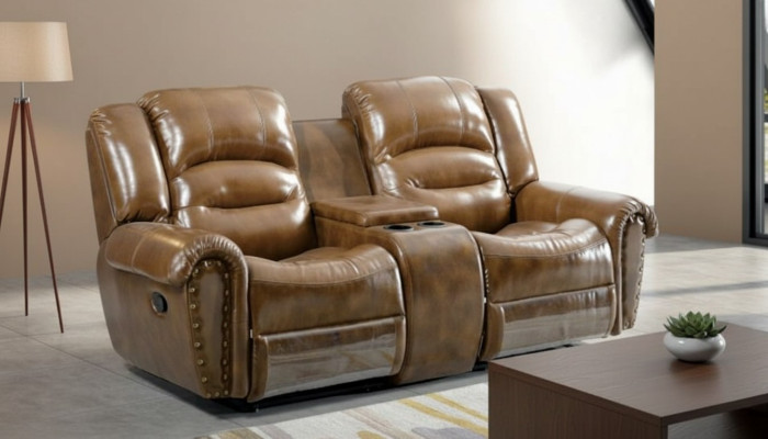 Sofa 2-seater design sofa upholstered couches couch modern luxury brown new