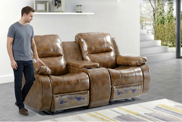 Two-seater Sofa Modern Living Room Couch Brown Designer Upholstered Sofas
