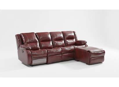 Sofa 4-seater upholstered faux leather living landscape sofas pouffe luxury furniture new
