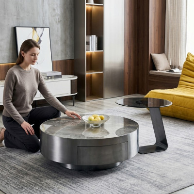 Side table tables designer living room coffee table set 2 pcs. furniture