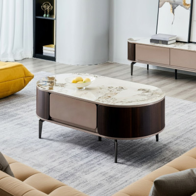 Designer brown coffee table, living room wood furniture, side table, new