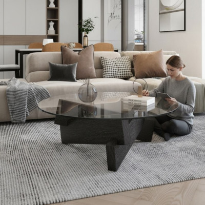 Coffee table design furniture luxury new black modern living room wood glass