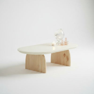 Coffee table table side table living room wood modern luxury beige new