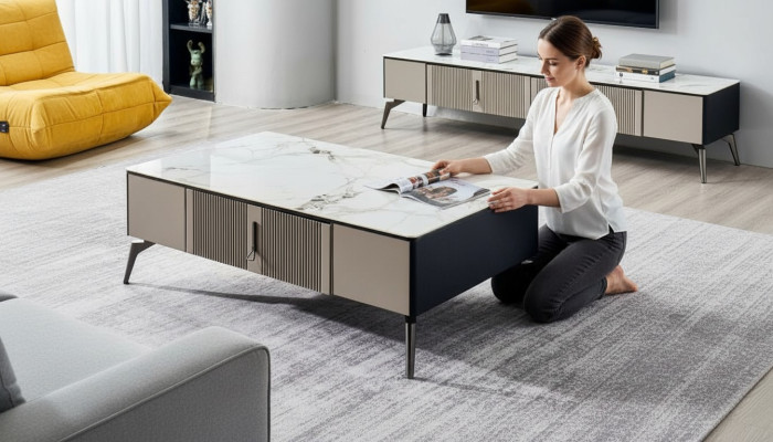 Coffee table living room design furniture table luxury side table wood modern