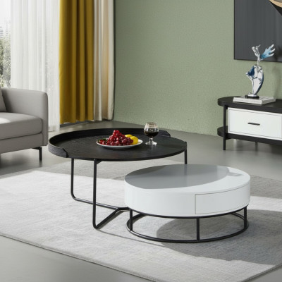 Couch table coffee side table design luxury round tables 2x set modern new