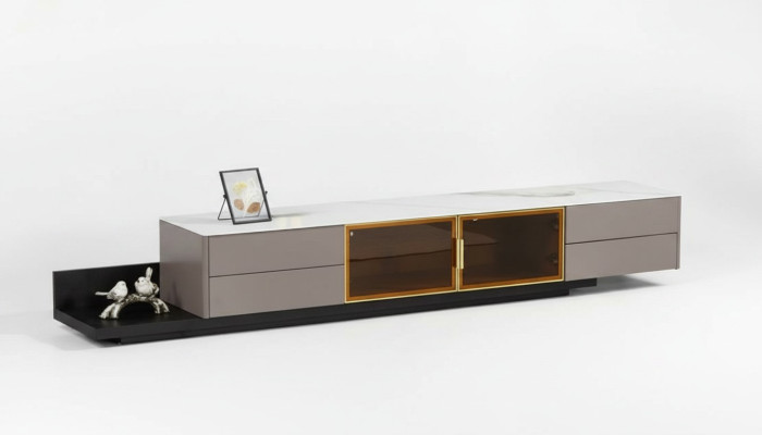 Modern living room furniture lowboard RTV cabinet shelf wooden furniture grey new