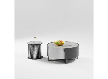 Round Coffee Table Set 2 pcs. Side Table Living Room Tables Design New