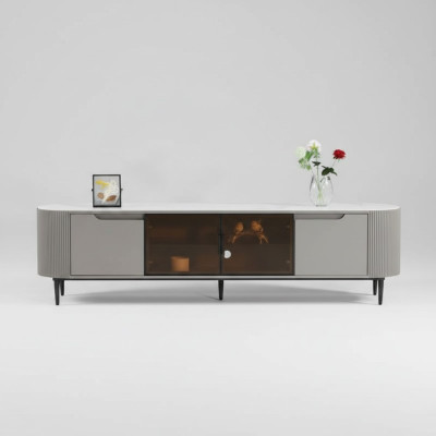 RTV lowboard TV stand sideboard wood gray luxury living room design