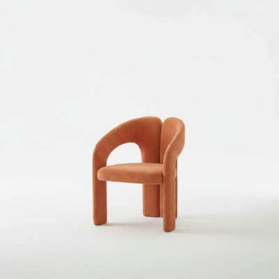 Orange armchair living room chair single-seater upholstered seating lounge relax.