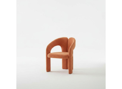 Orange armchair living room chair single-seater upholstered seating lounge relax.