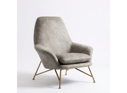 Armchair Design Luxury Textile Upholstery Set Living Room Gray Furnishings