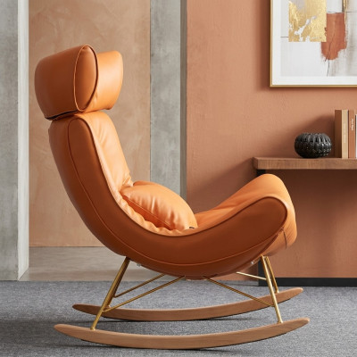 Design Sofa Armchair Couch Upholstery Luxury Faux Leather 1 Seater New Orange
