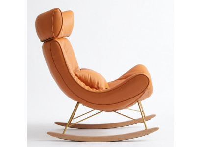 Design Sofa Armchair Couch Upholstery Luxury Faux Leather 1 Seater New Orange