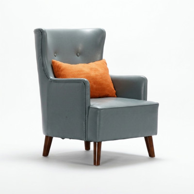 Design leatherette wing chair couch sofa upholstered single armchair new