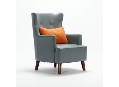 Design leatherette wing chair couch sofa upholstered single armchair new