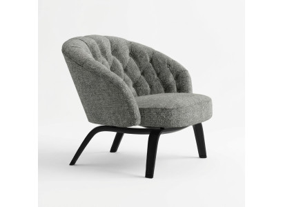 Stylish upholstery made of solid wood with stitching in Charcoal Chesterfield.