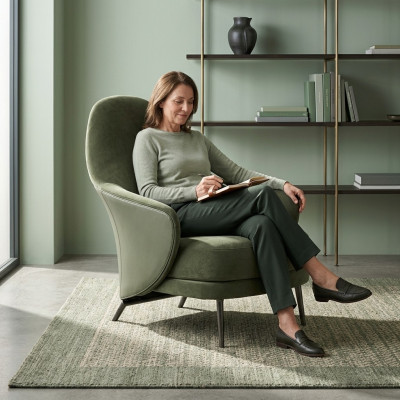 Luxury armchair upholstered chair chaise longue living room dining room green