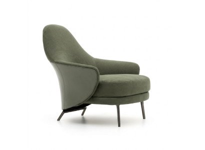 Luxury armchair upholstered chair chaise longue living room dining room green