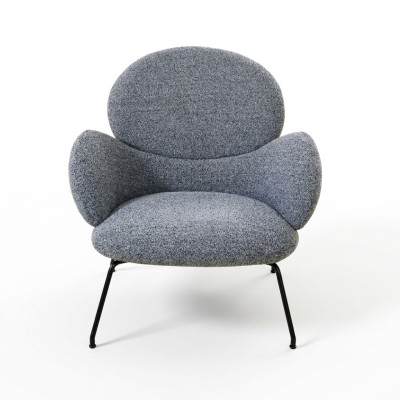 Armchair upholstered velvet lounge chair living room dining room grey