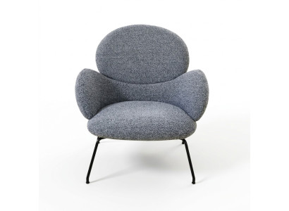 Armchair upholstered velvet lounge chair living room dining room grey