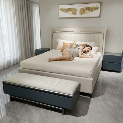 Bedroom set luxury furniture bed nightstands double beds bed frame