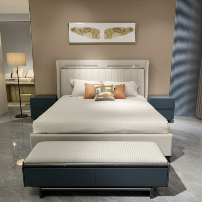 Bedroom set luxury furniture bed nightstands double beds bed frame