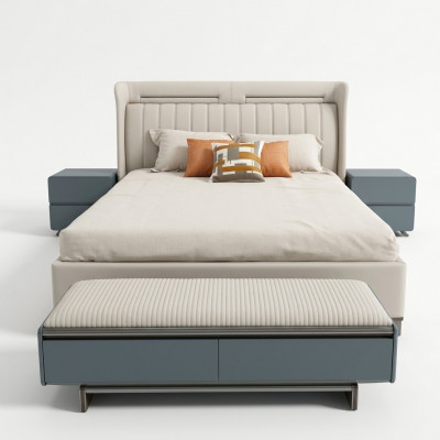 Bedroom set luxury furniture bed nightstands double beds bed frame