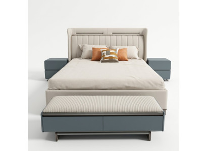 Bedroom set luxury furniture bed nightstands double beds bed frame