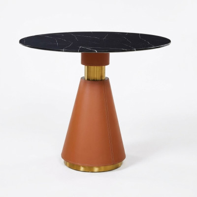 Dining table, round dining table, black round table, modern style, stainless steel, luxury