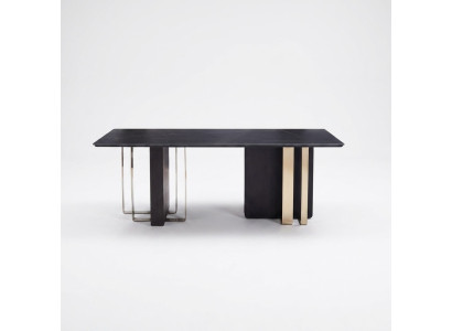 Rectangular dining table black dining table wooden table stainless steel furniture table