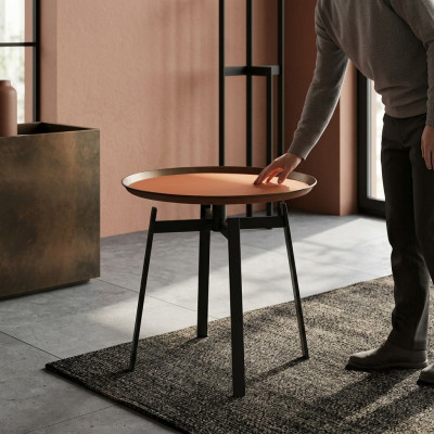 Living room round coffee table, orange style, modern stainless steel tables, table.