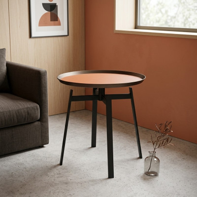 Living room round coffee table, orange style, modern stainless steel tables, table.