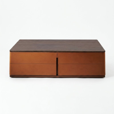 Living room coffee table orange luxury material wood style modern tables