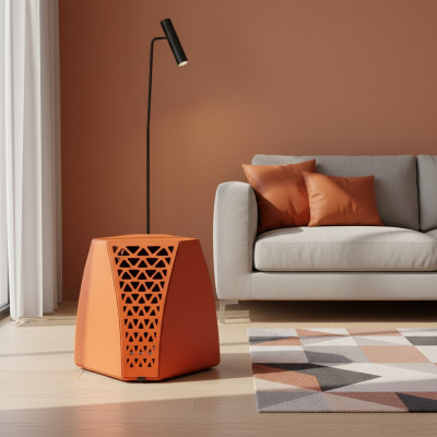 Living room coffee table orange style modern material wood luxury