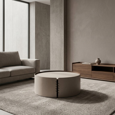 Living room round coffee table green luxury design new material wood